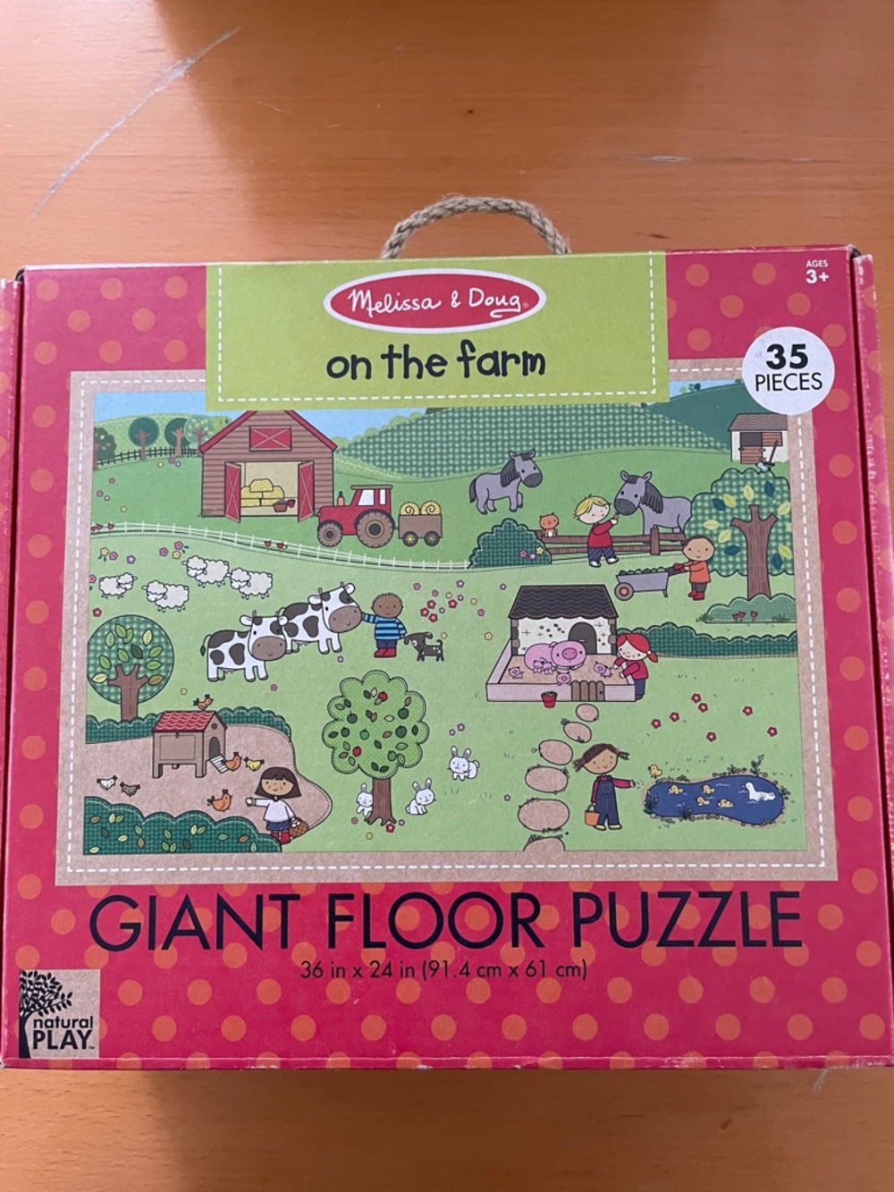 Melissa & Doug Giant Floor Puzzle - Pink and Green Farm Scene